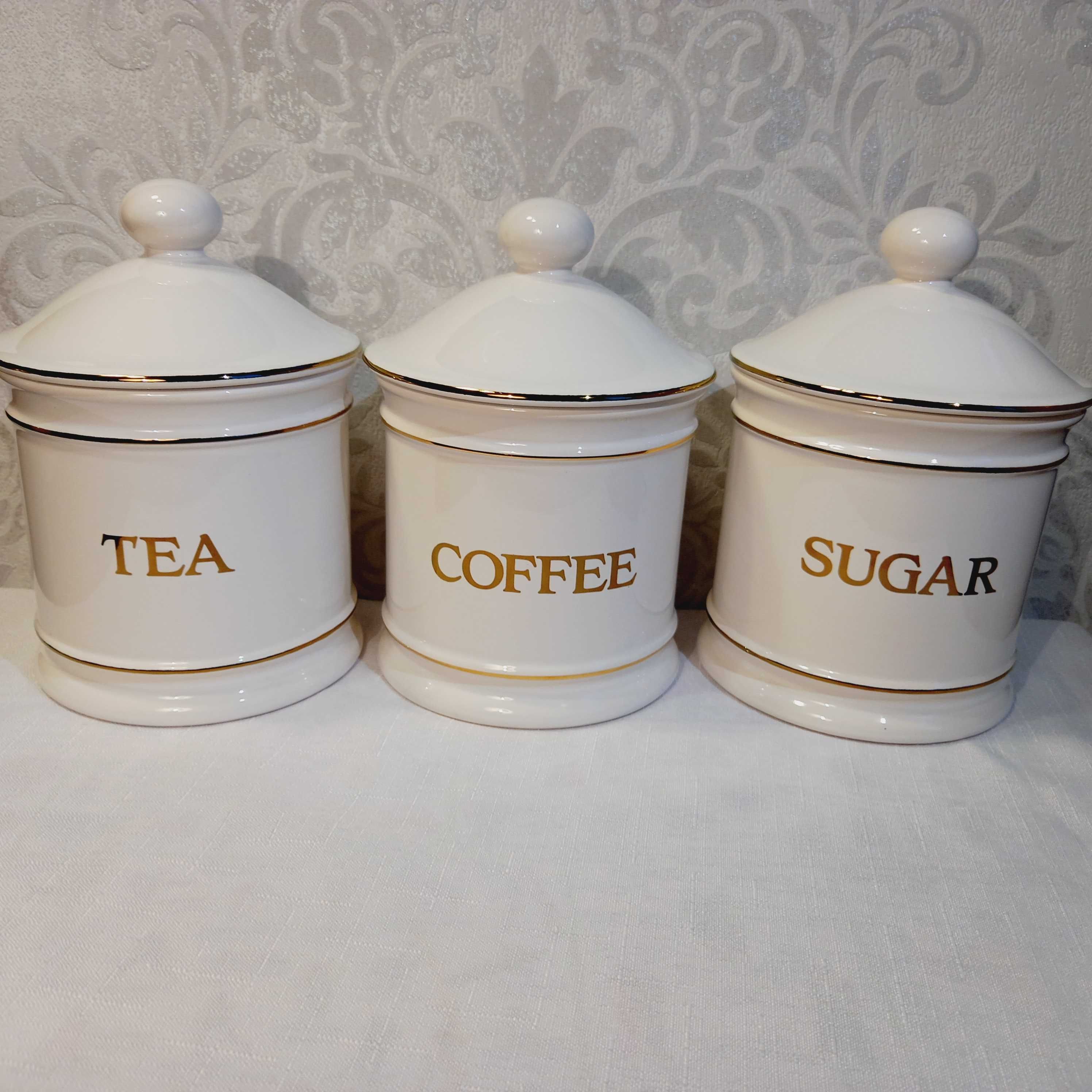 Prezent Ozdobne pojemniki na żywność- porcelana, kawa, herbata, cukier