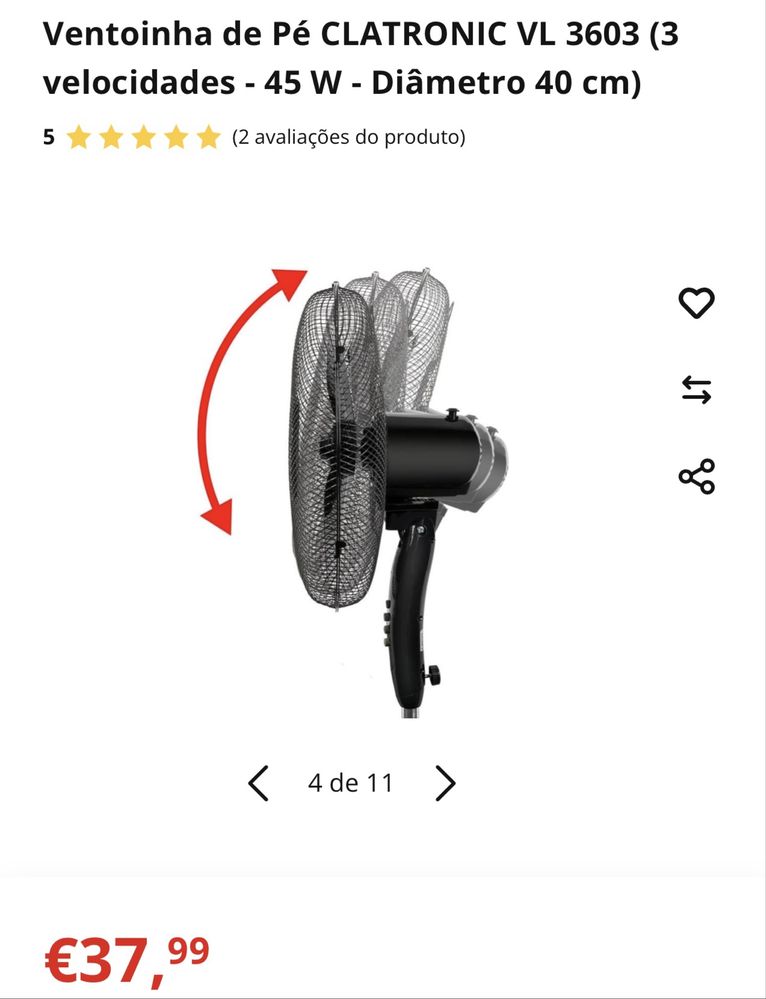Ventoinha com pé clatronic