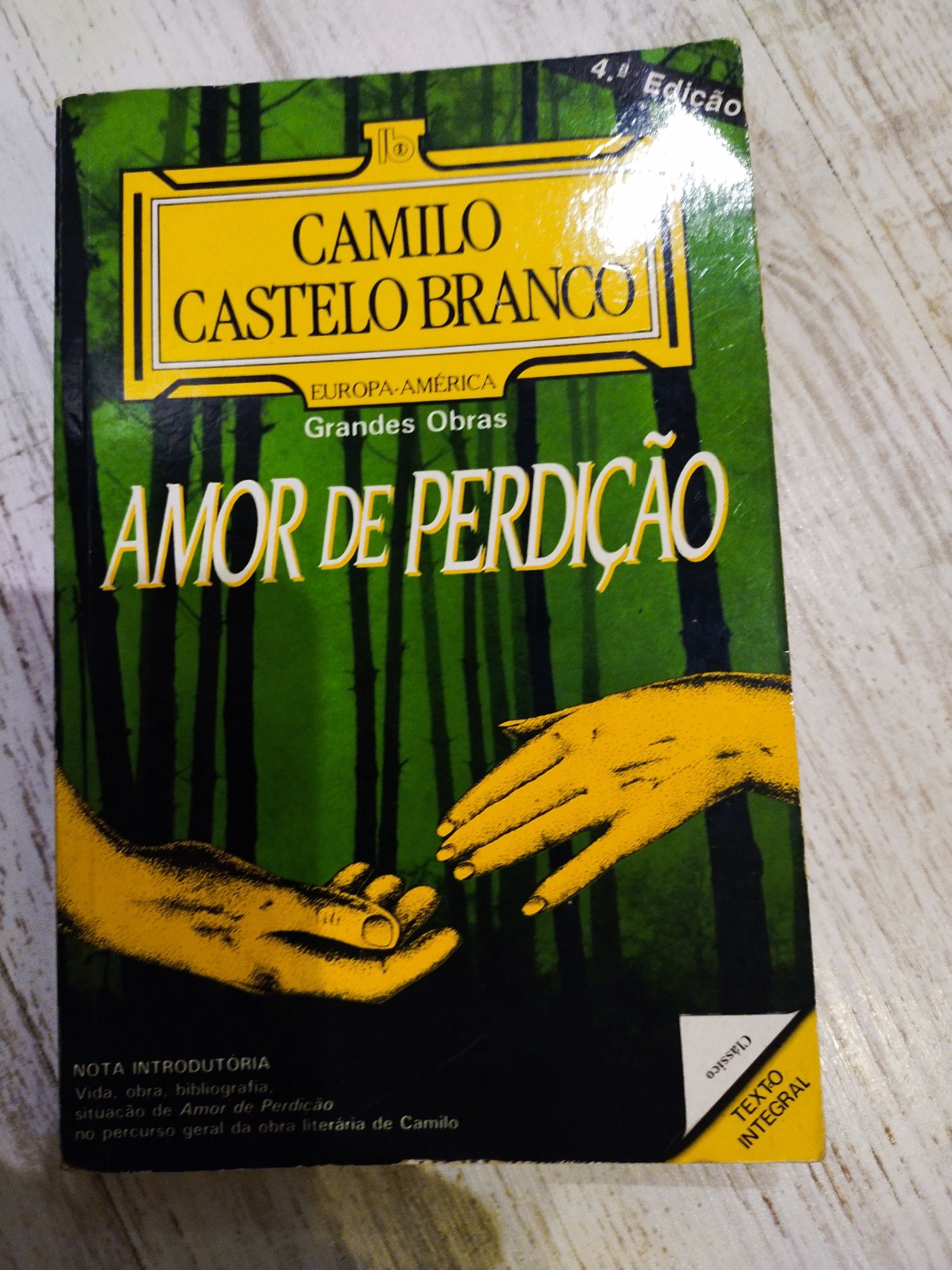 Livro Amor de Perdição de Camilo Castelo Branco