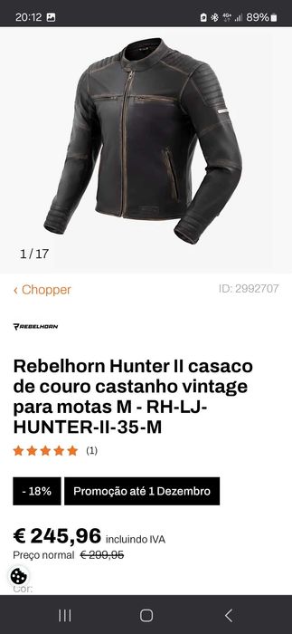 Blusão em couro homem