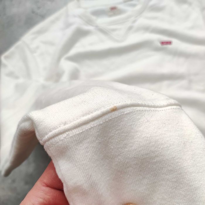 MĘSKA Bluza bez Kaptura Biała PREMIUM Bawełna Elegancka Levis Casual