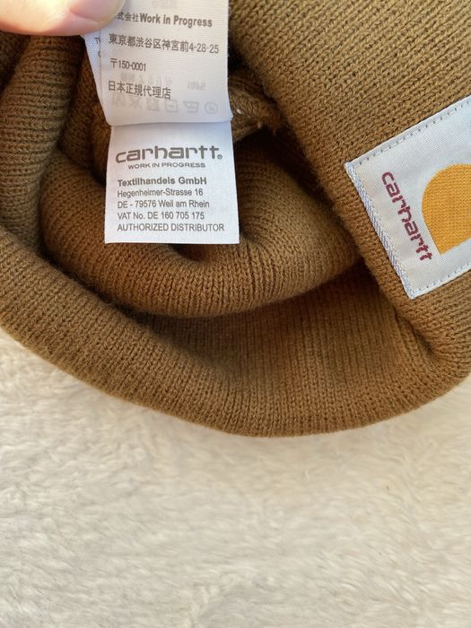 Carhartt czapka zimowa beanie musztardowa brązowa unisex