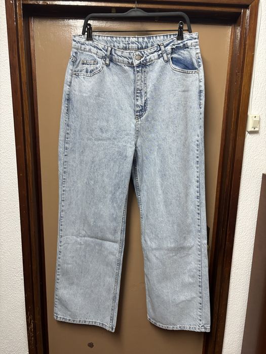 Calças de ganga de cintura alta - Azul Trendyol Mulher tamanho 44