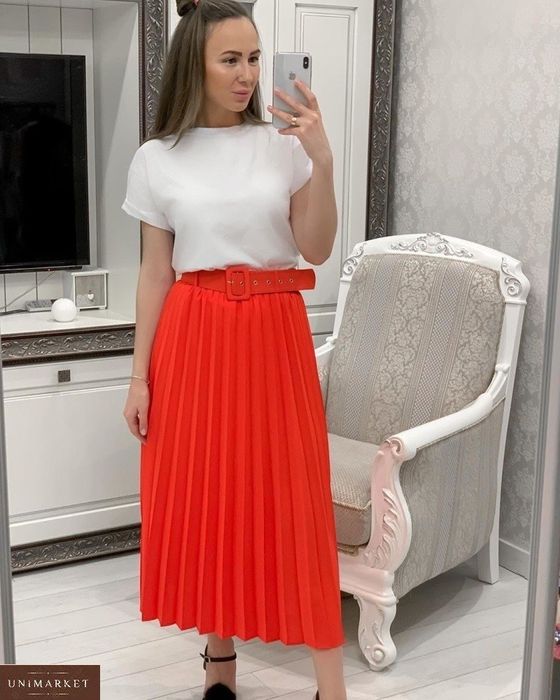 Юбка червона