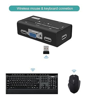 MT-VIKI Przełącznik KVM VGA 2-portowy z kablami USB 2 w 1