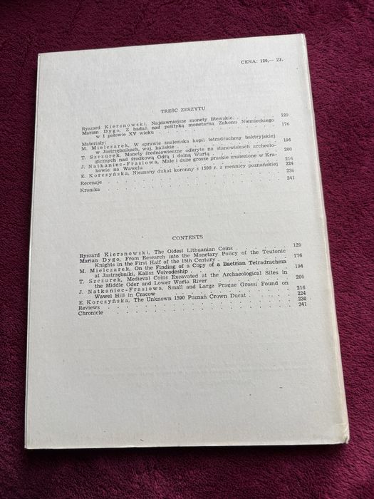 Zeszyt Wiadomosci numizmatyczne rok XXVIII zeszyt 3-4 (109-110)