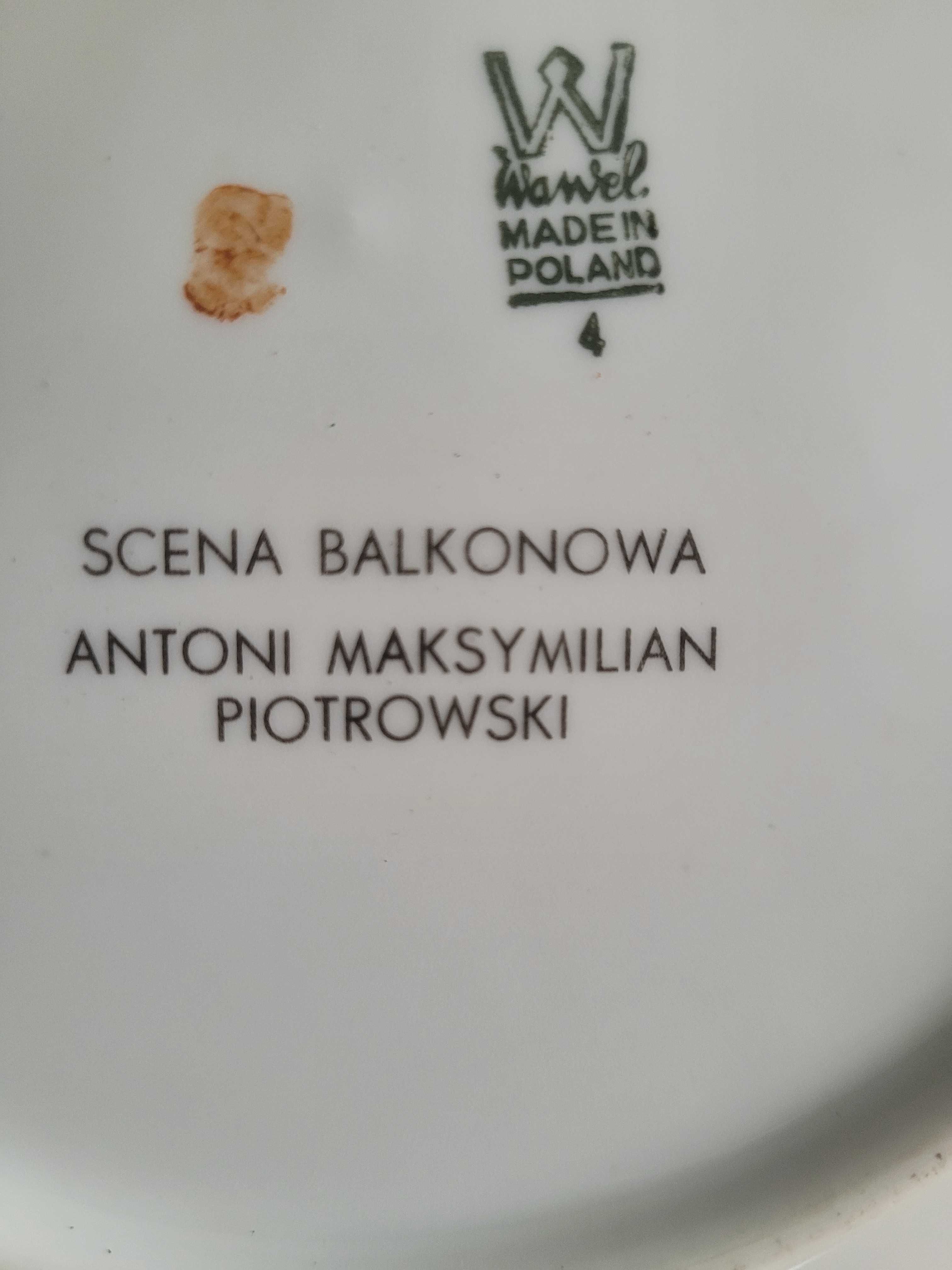 Talerz porcelana Wałbrzych ,,Scena balkonowa''