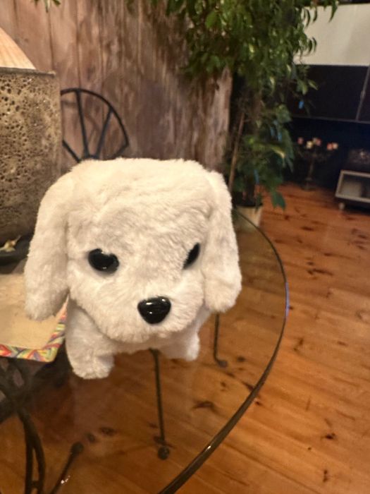 Pies pluszowy biały maskotka interaktywna PROMOCJA Mikołaj Święta