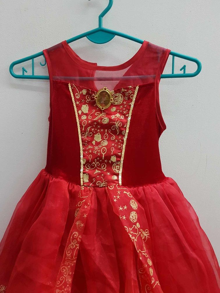 Czerwona sukienka przebranie Bella Piękna I Bestia 116-122 cm. GP031
