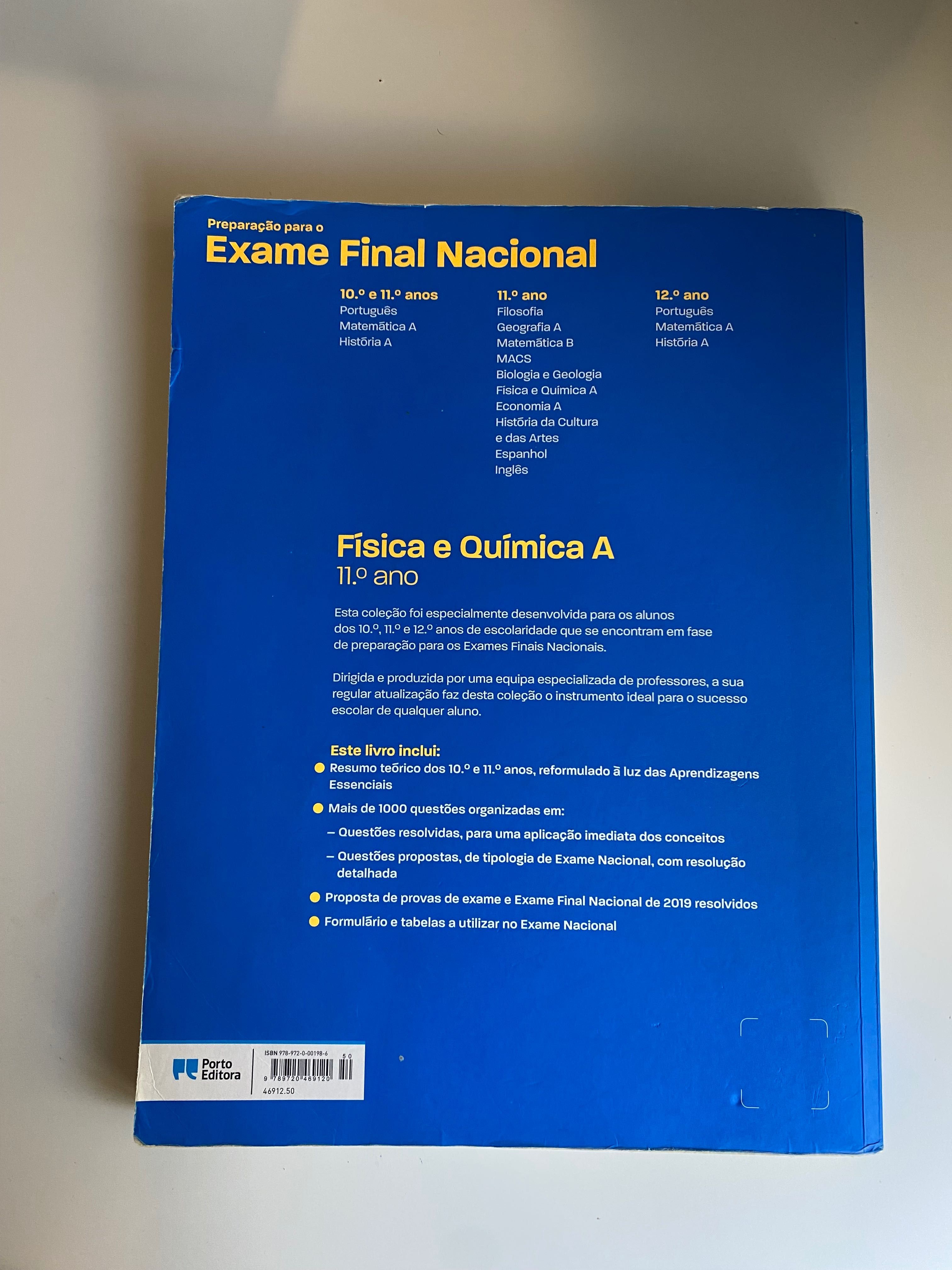 Livro de preparar ação para exame nacional de Física e Química A