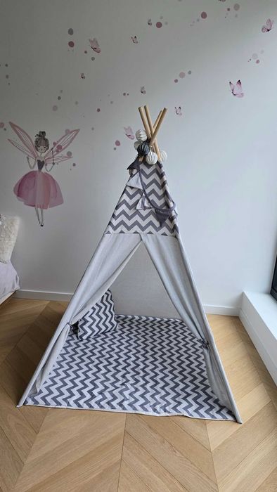 Namiot tipi dla dzieci ze światełkami Nukido - szary