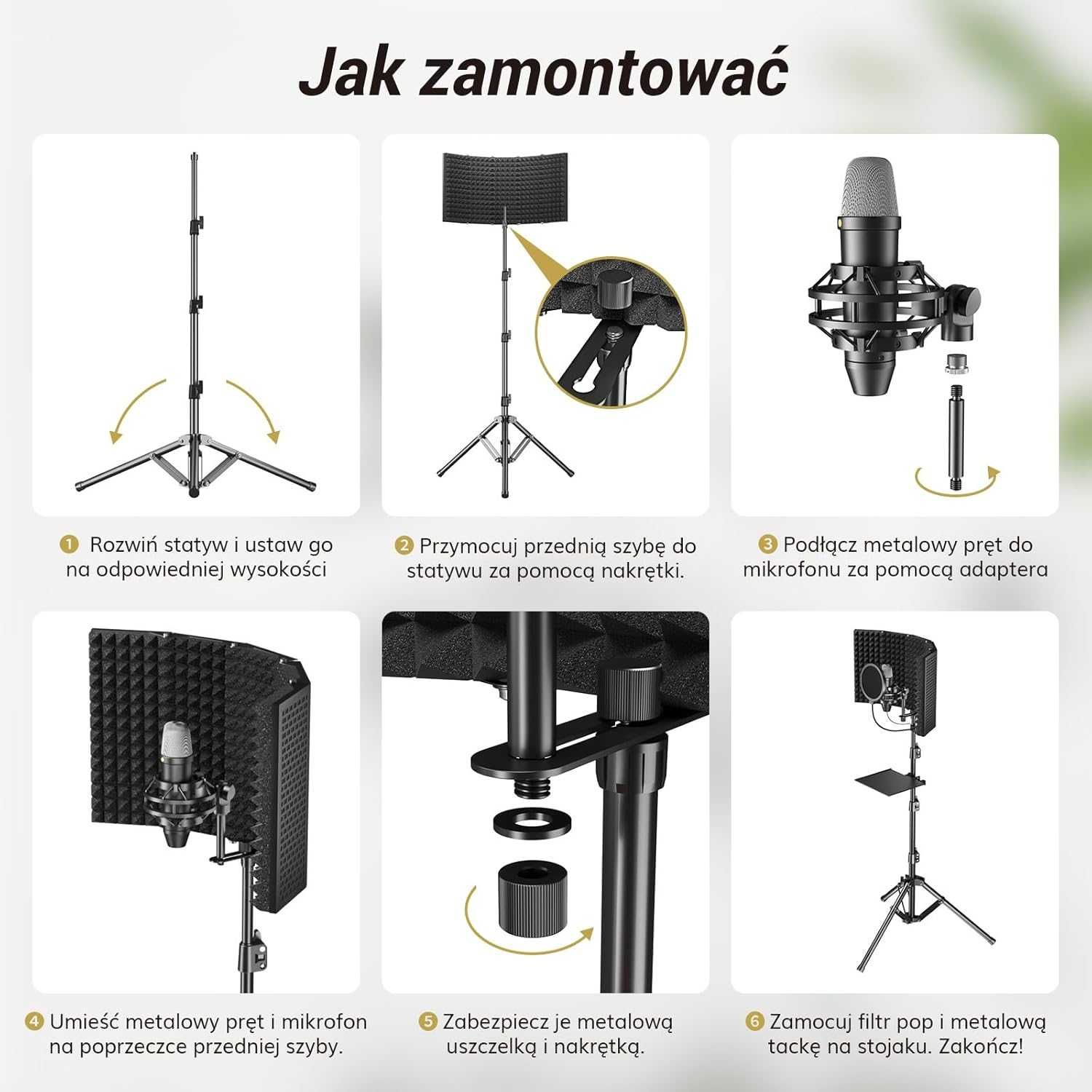 Zestaw osłon izolacyjnych do mikrofonu, osłona z pianki absorpcyjnej