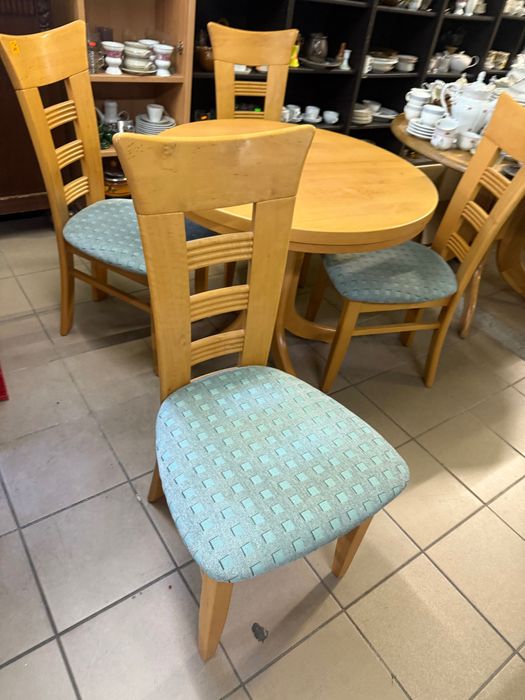 Stół okrągły rozkładany + 4 krzesła z Niemiec DOWÓZ DO DOMU