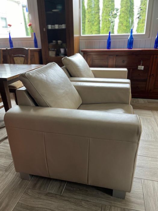 Dwa fotele skórzane czarne  Meble holenderskie