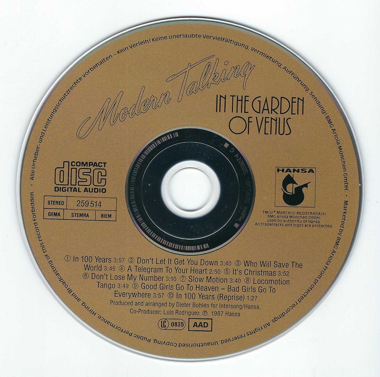 CD Modern Talking - In The Garden Of Venus-The 6th Album (1988)