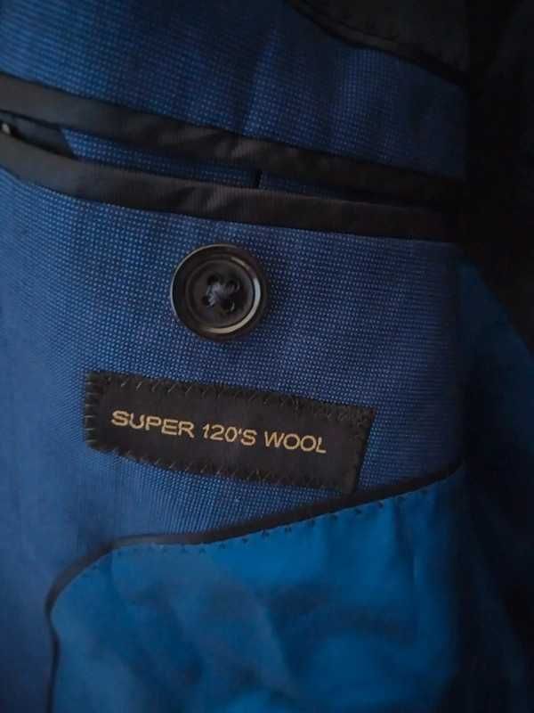 Massimo Dutti marynarka granatowa navy wełniana wełna elegancka