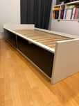Łóżko 200x90 cm. Ikea Flaxa czarne szuflady