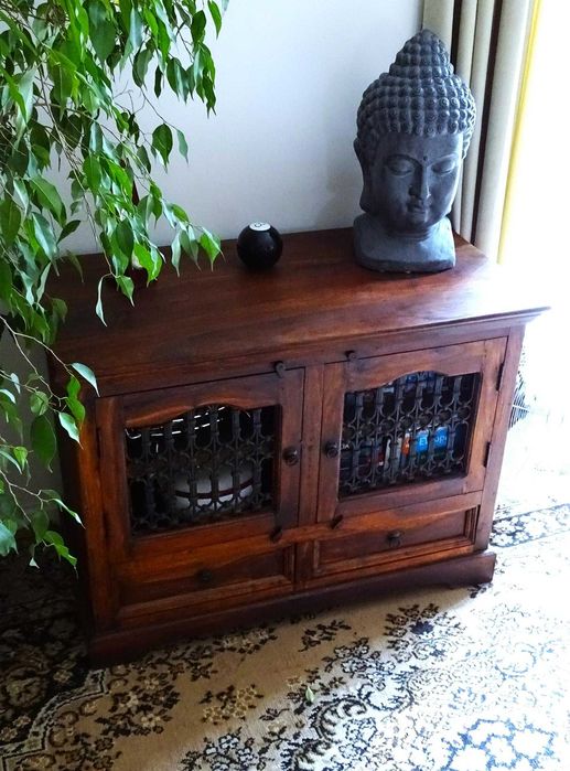 Szafka / witryna / regał kolonialny z litego drewna - AlmiDecor