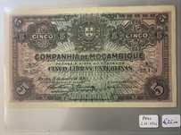 Nota MOCAMBIQUE 5 Libras 1934 carimbo PAGO