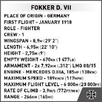 Klocki Cobi 2994 Samolot Fokker D. Vii Hc Gw 256 El.