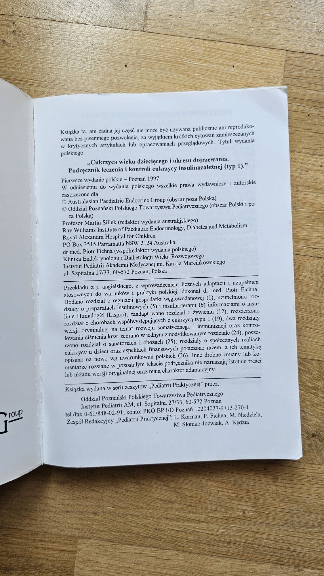 Książka cukrzyca wieku dzieciecego