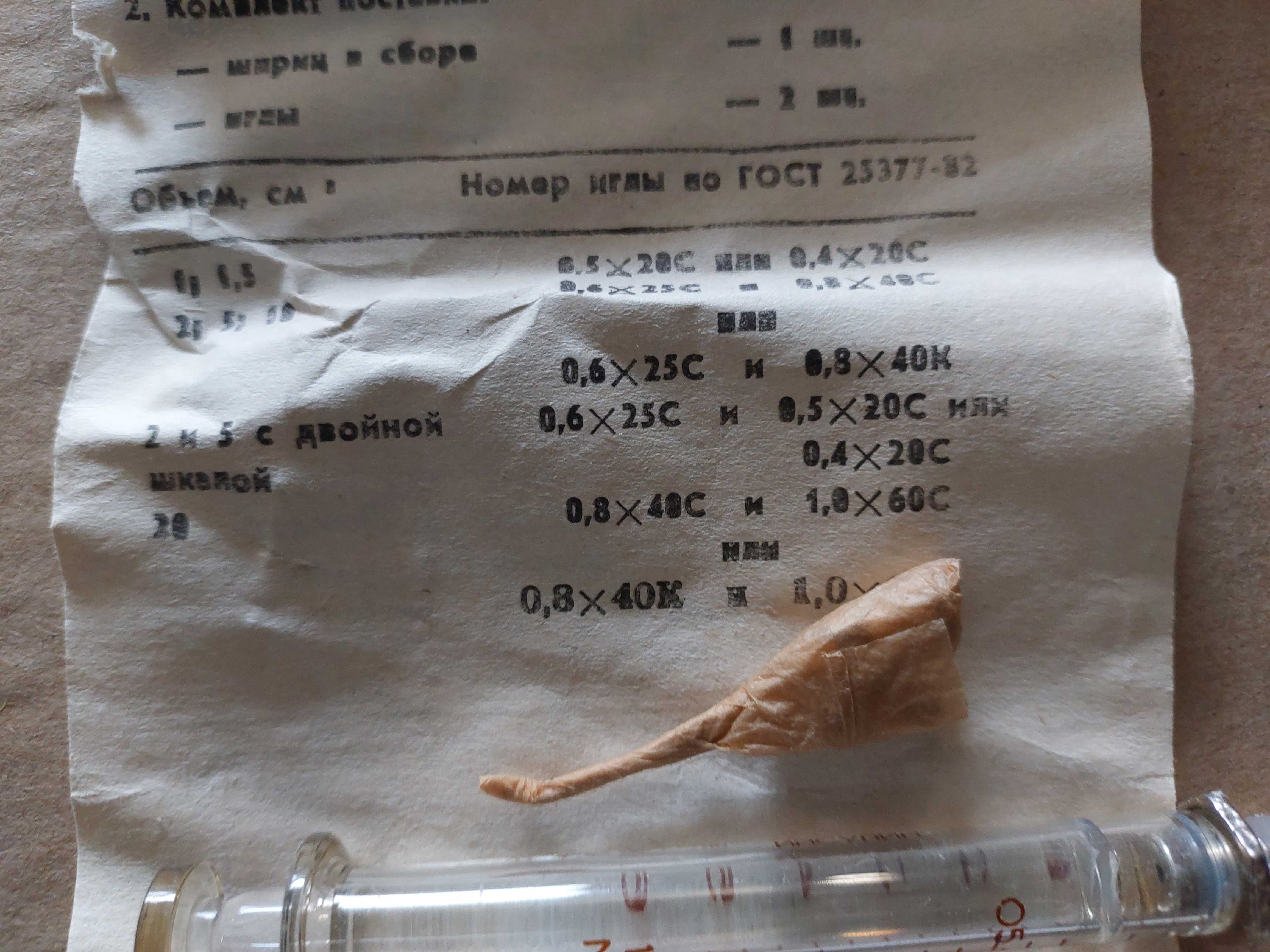 Шприц стеклянный со стеклянным поршнем , (инсулиновый) ТУ 64-1-378-83