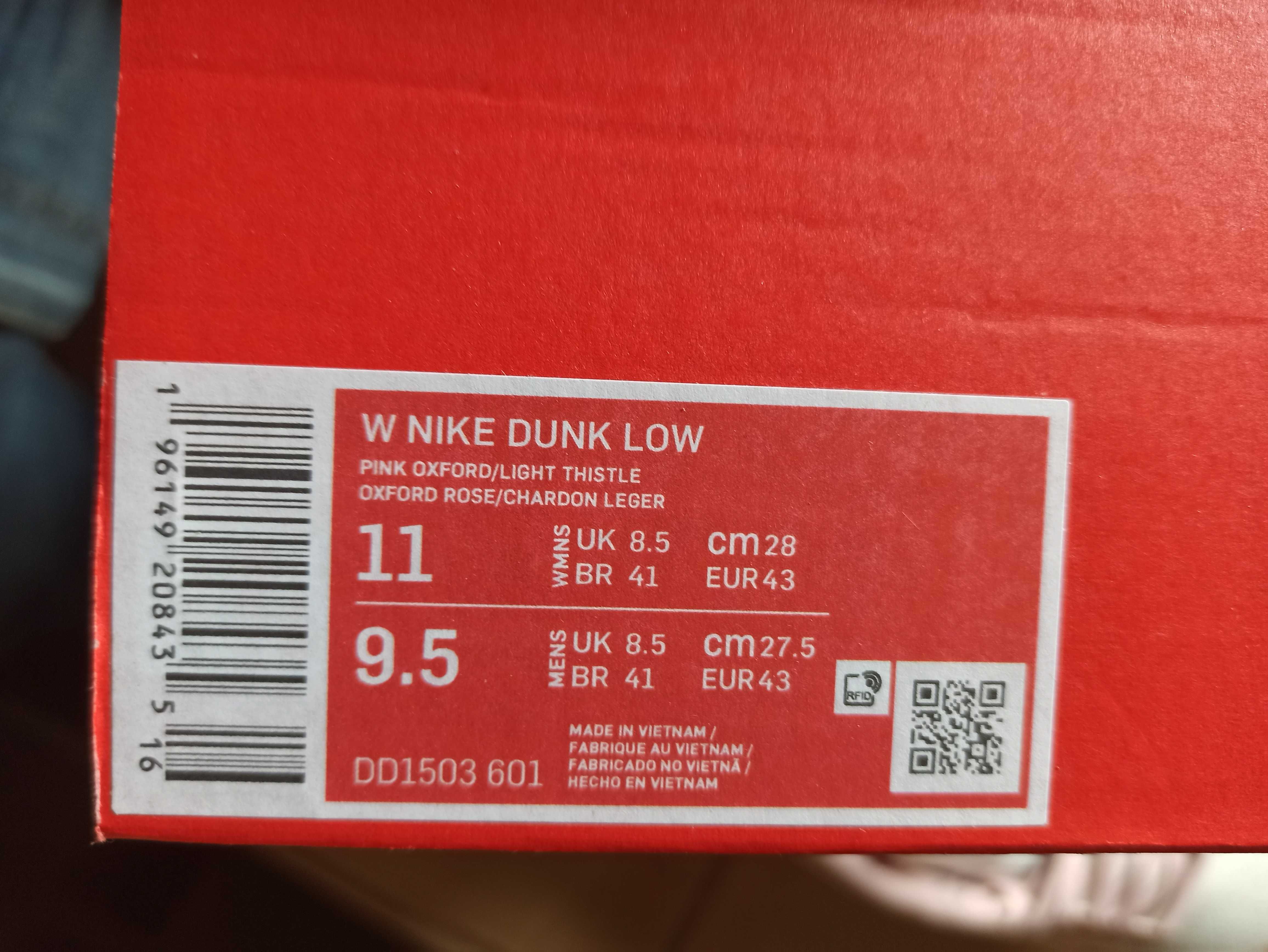 (r. 43 - 27,5 cm) Nike Dunk Low Pink Oxford DD1503,-601