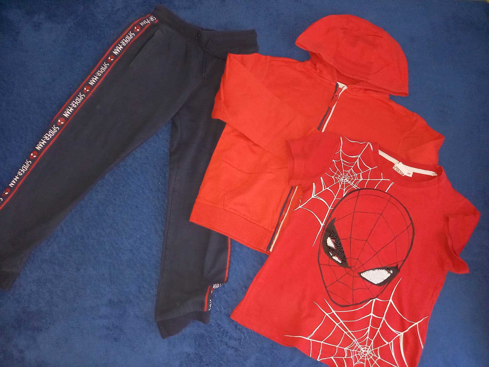 Zestaw MARVEL Spider Man bluza koszulka spodnie 128