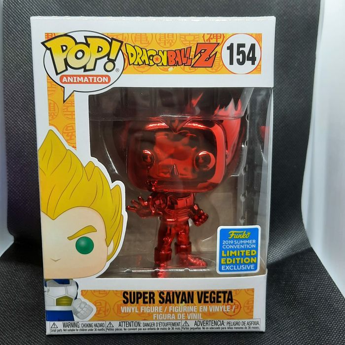 Funko Pop Dragon Ball Z Vegeta 154 Red Chrome Summer Convention 2019