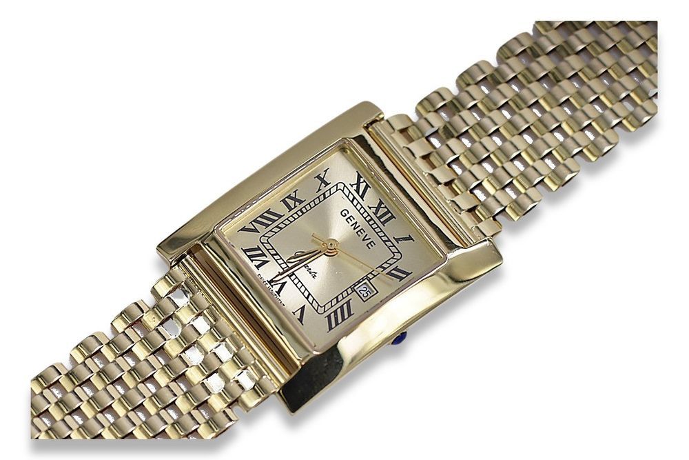 Złoty zegarek 14k 585 z bransoletą męski Geneve mw009y&mbw008y Gdańsk