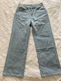 calças de ganga cintura subida e perna larga, tamanho 40