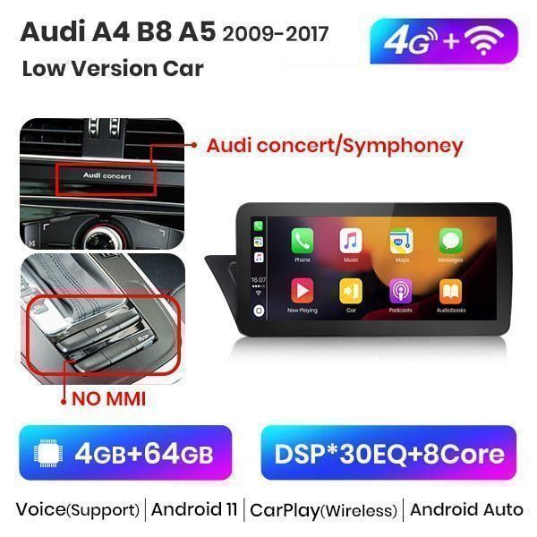 Radio nawigacja Audi A4 B8 A5 2009 - 2017 10.25“ Android 4GB 64GB