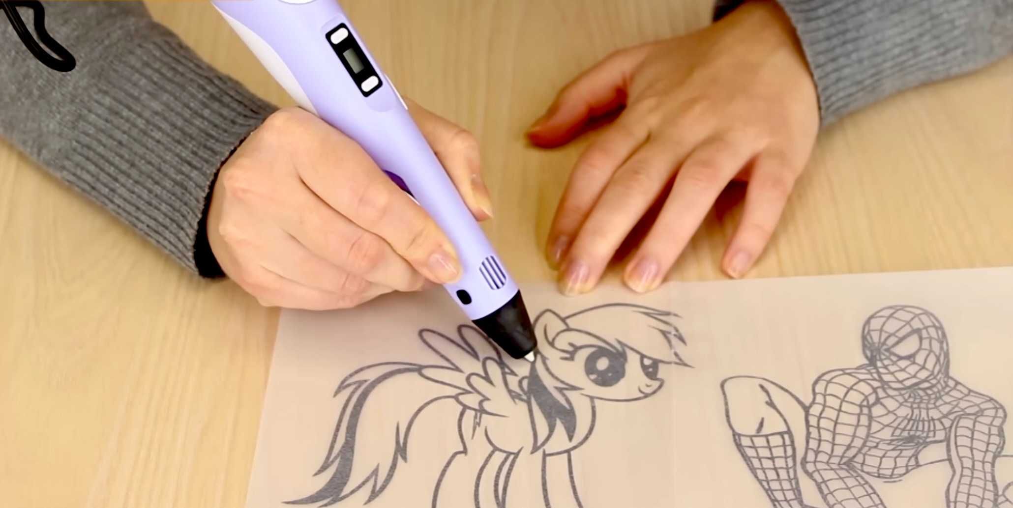 3D ручка с LCD-дисплеем Premium 3д Pen 3 с трафаретами