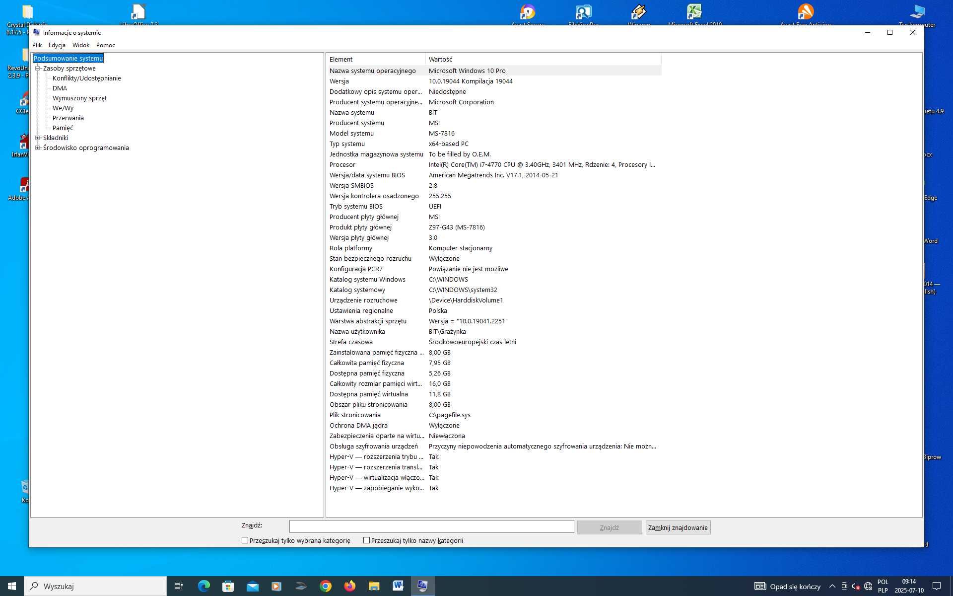 Komputer stacjonarny zestaw z monitorem, myszka, klawiatura
