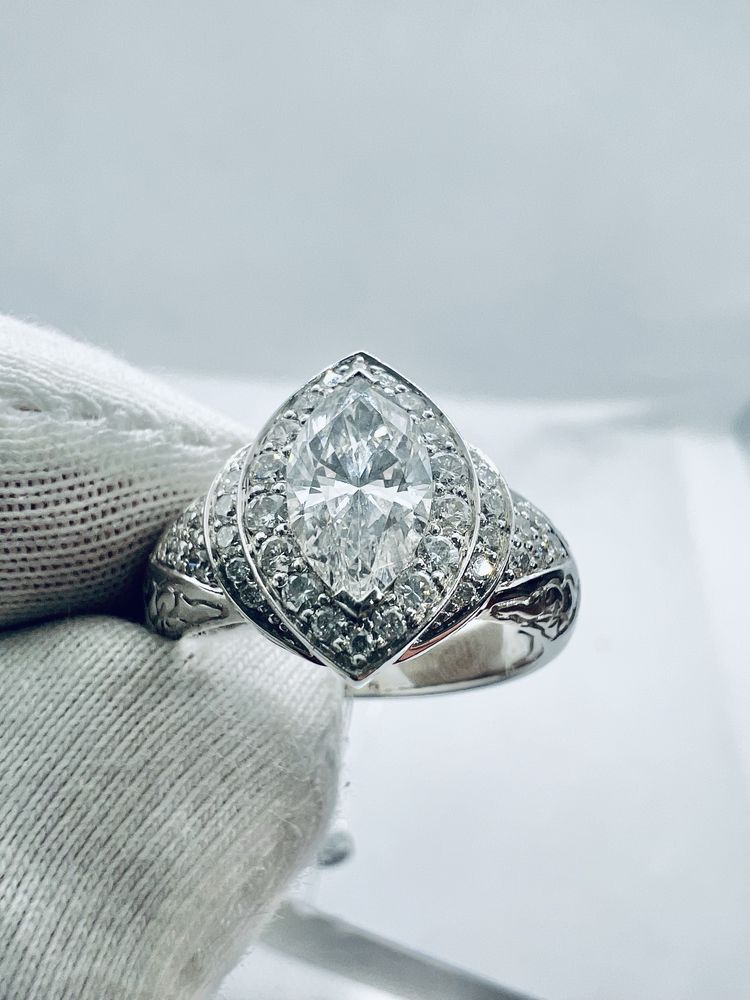 Золотое кольцо ( каблучка з діамантами  ) с бриллиантами 1.34 карат.