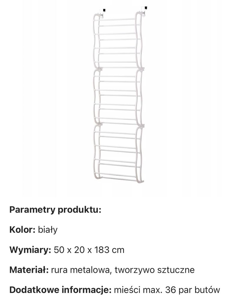 Szafka na buty biała 50/183/20