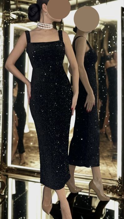 Sukienka cekinowa czarna