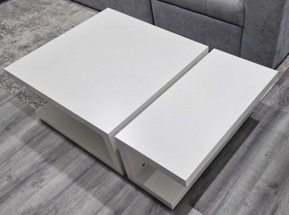 Mesa de centro branco em madeira