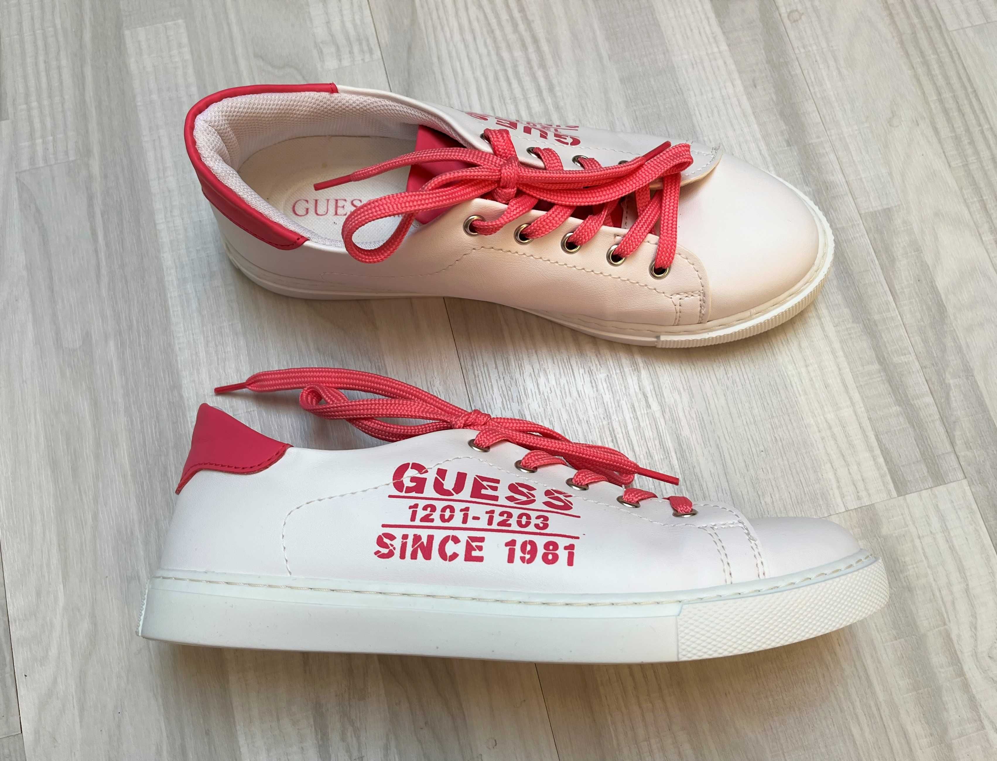 Guess Andrea białe trampki sneakersy róż 37