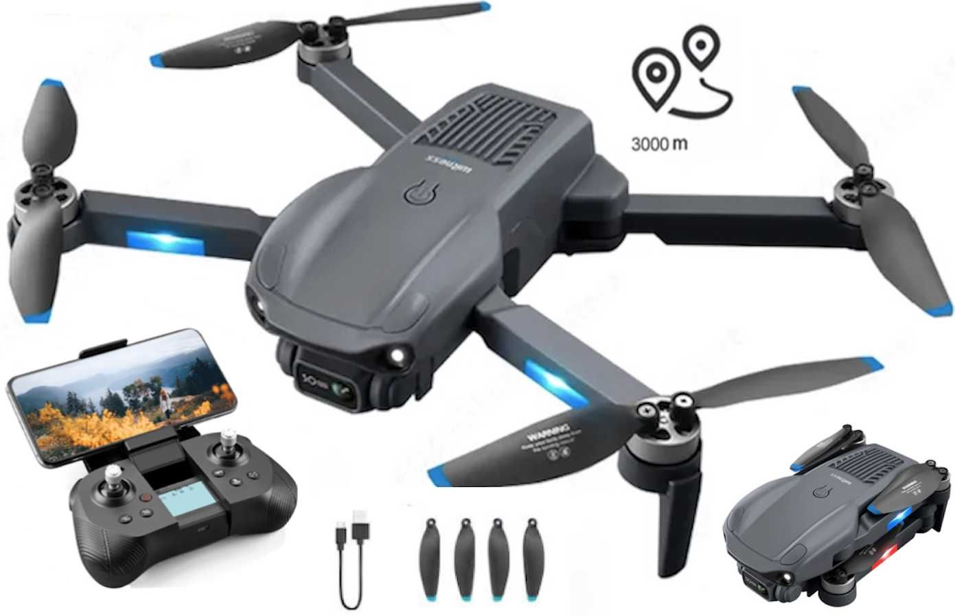 Dron F12 2 kamery GPS zasięg 3000m zawis śledzenie