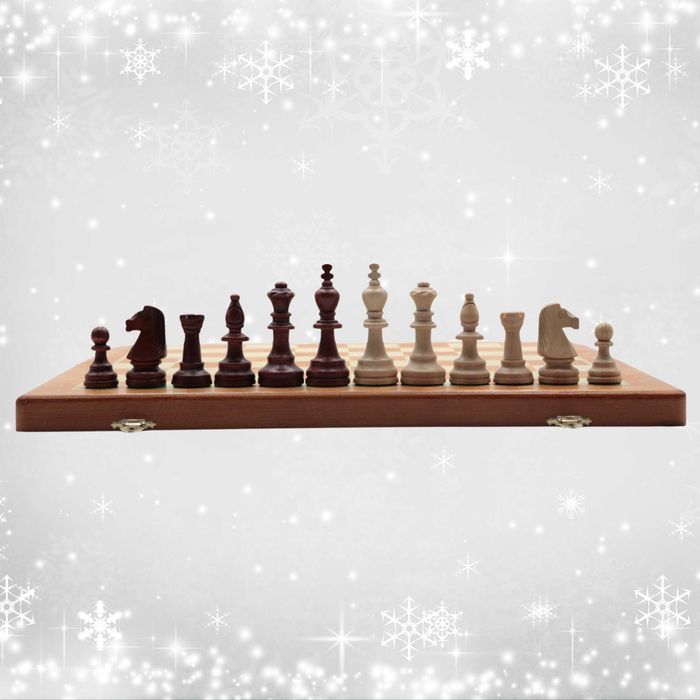 Szachy drewniane składane turniejowe no.6 duże figury rzeźbione NOWE