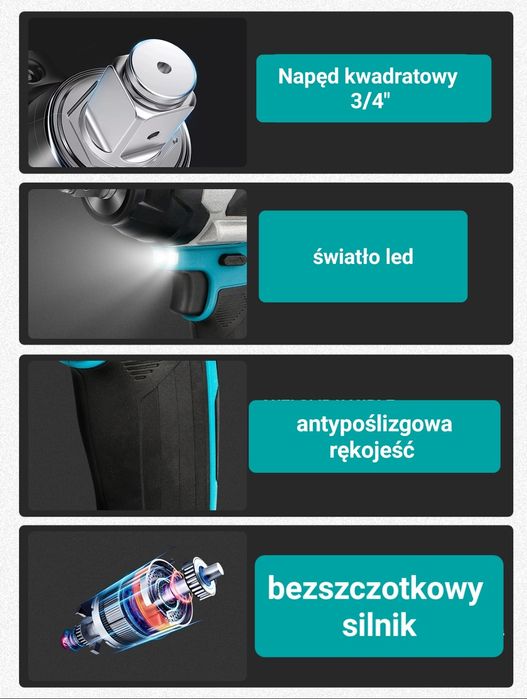 Klucz Udarowy 3/4" do Bateii Makita 2200Nm 1300Nm bezszczotkowy
