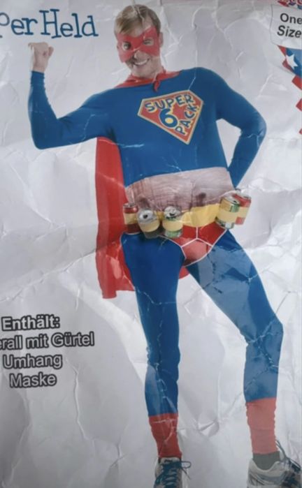 Kostium przebranie meskie roz.Uni Superbohater halloween