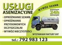 Wywóz nieczystość płynnych,  opróżnianie szamb i oczyszczalni