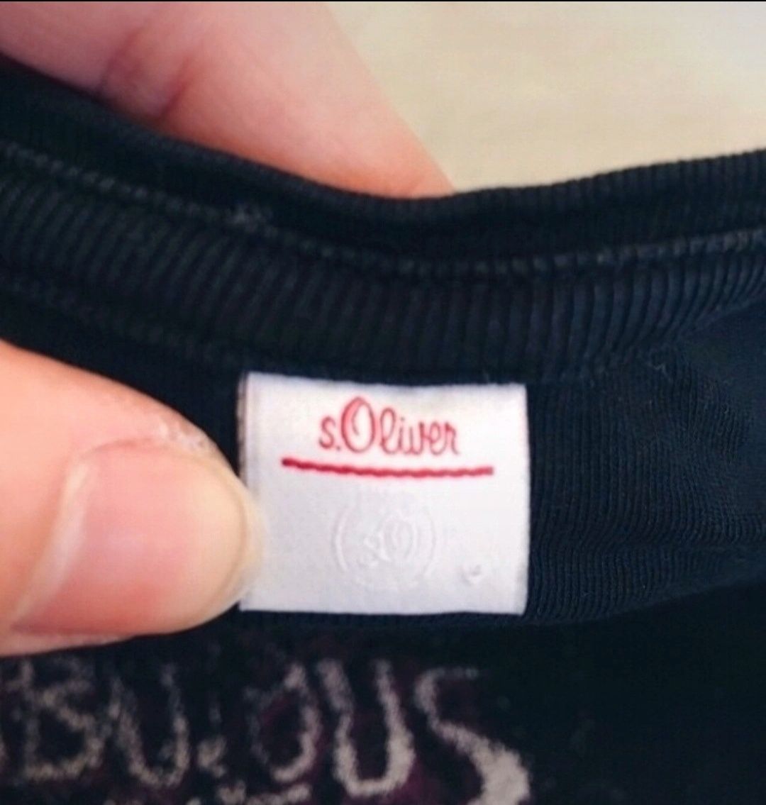 Czarna bluzka z rękawem 3/4 S 36 S.Oliver