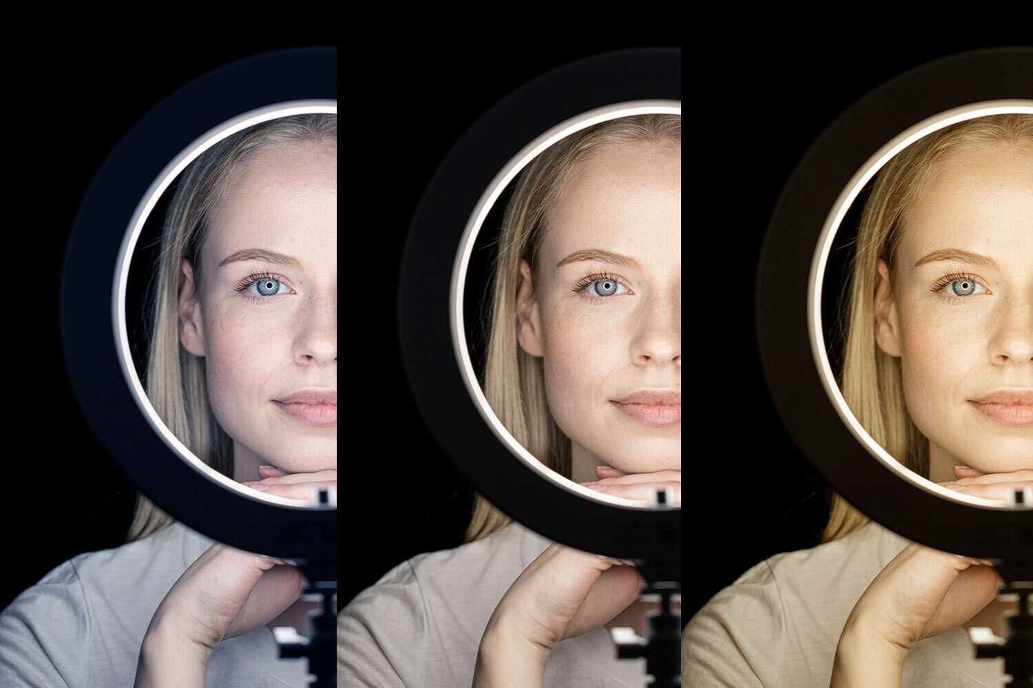 LAMPA PIERŚCIENIOWA led RING z zasilaczem lampka selfie 30cm 80W