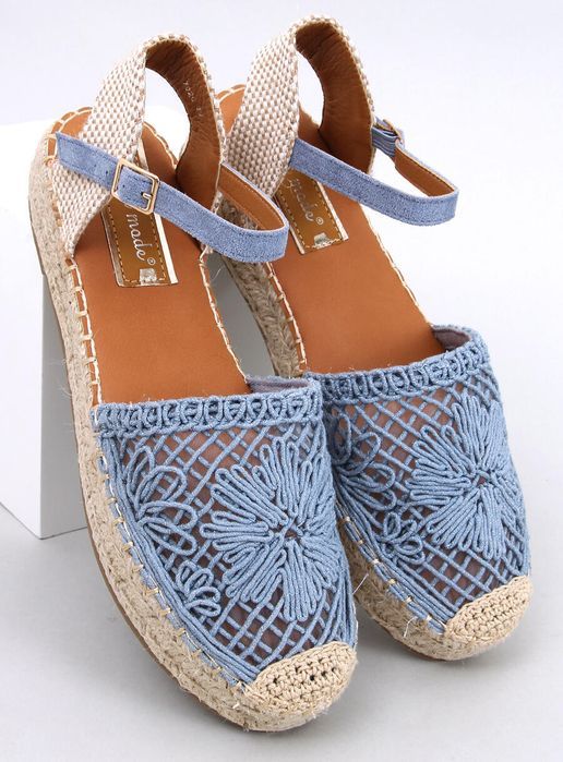 Sandałki Ażurowe Espadryle Premat Denim Blue