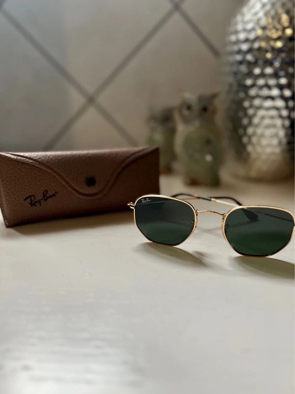 Óculos De Sol Ray-Ban Com Lentes Planas Hexagonais