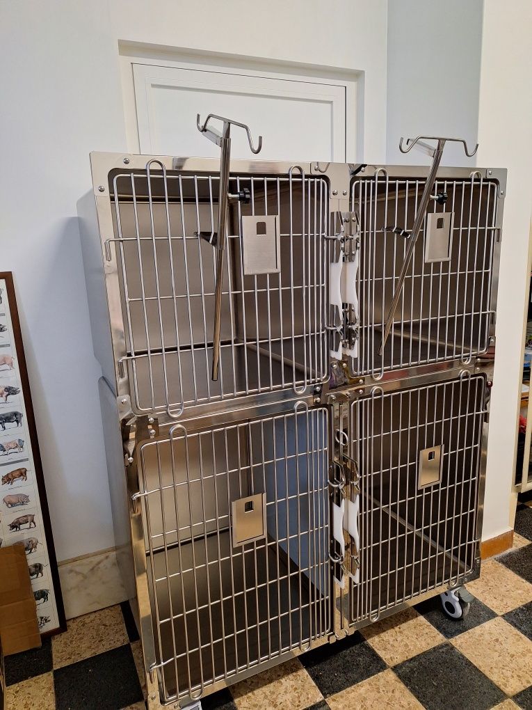 Módulo de 4 jaulas para clinica veterinária