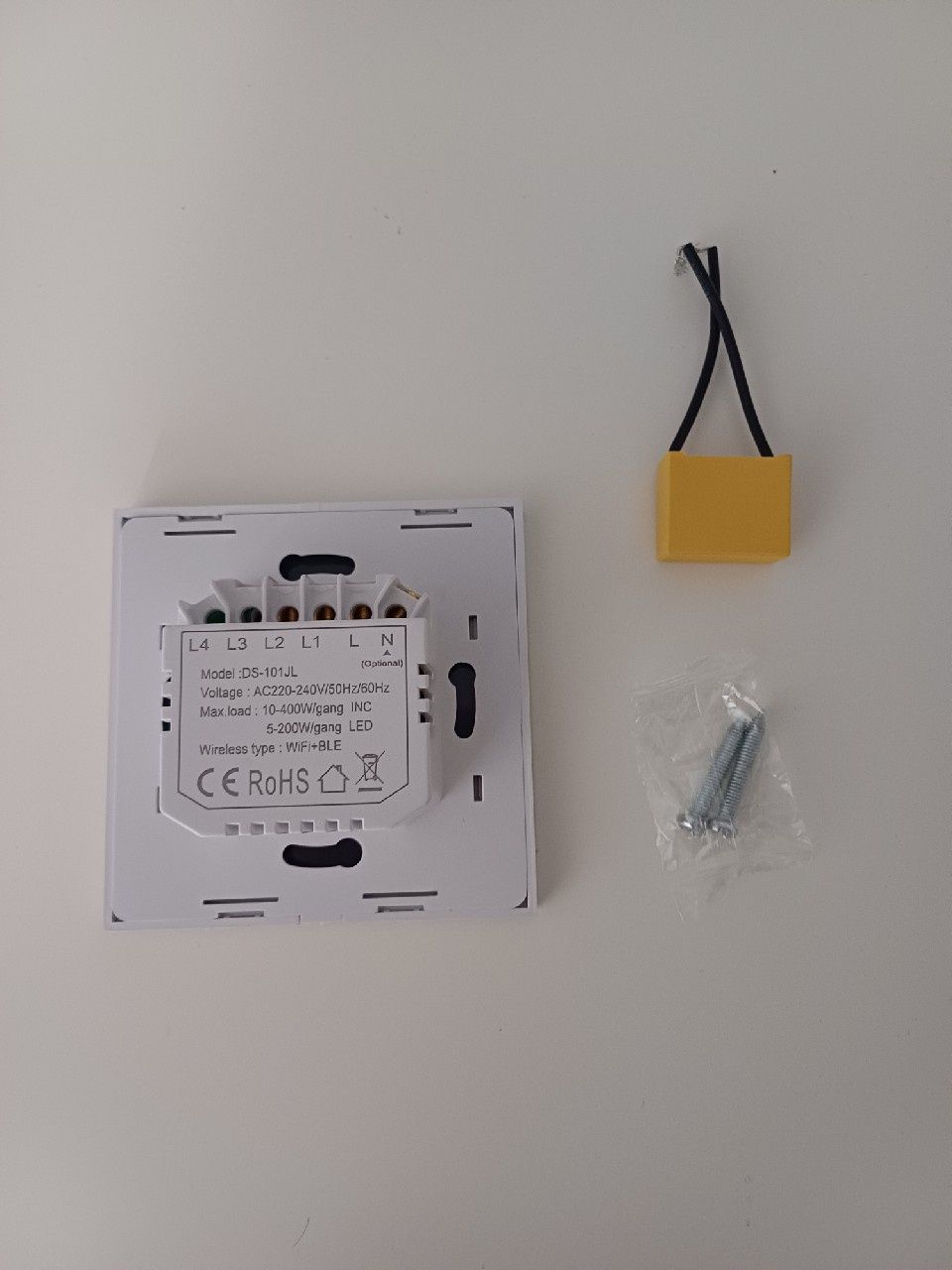 Inteligentny Podwójny włącznik światła, Wi-Fi, Tuya DS-101JL
